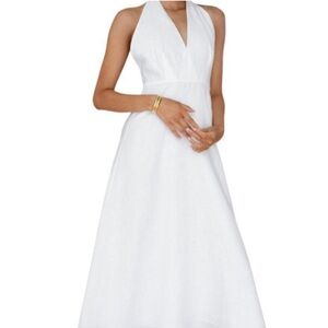 Posse Annie White Linen Halter Dress